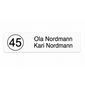 Dørskilt - Husnummer med sirkel