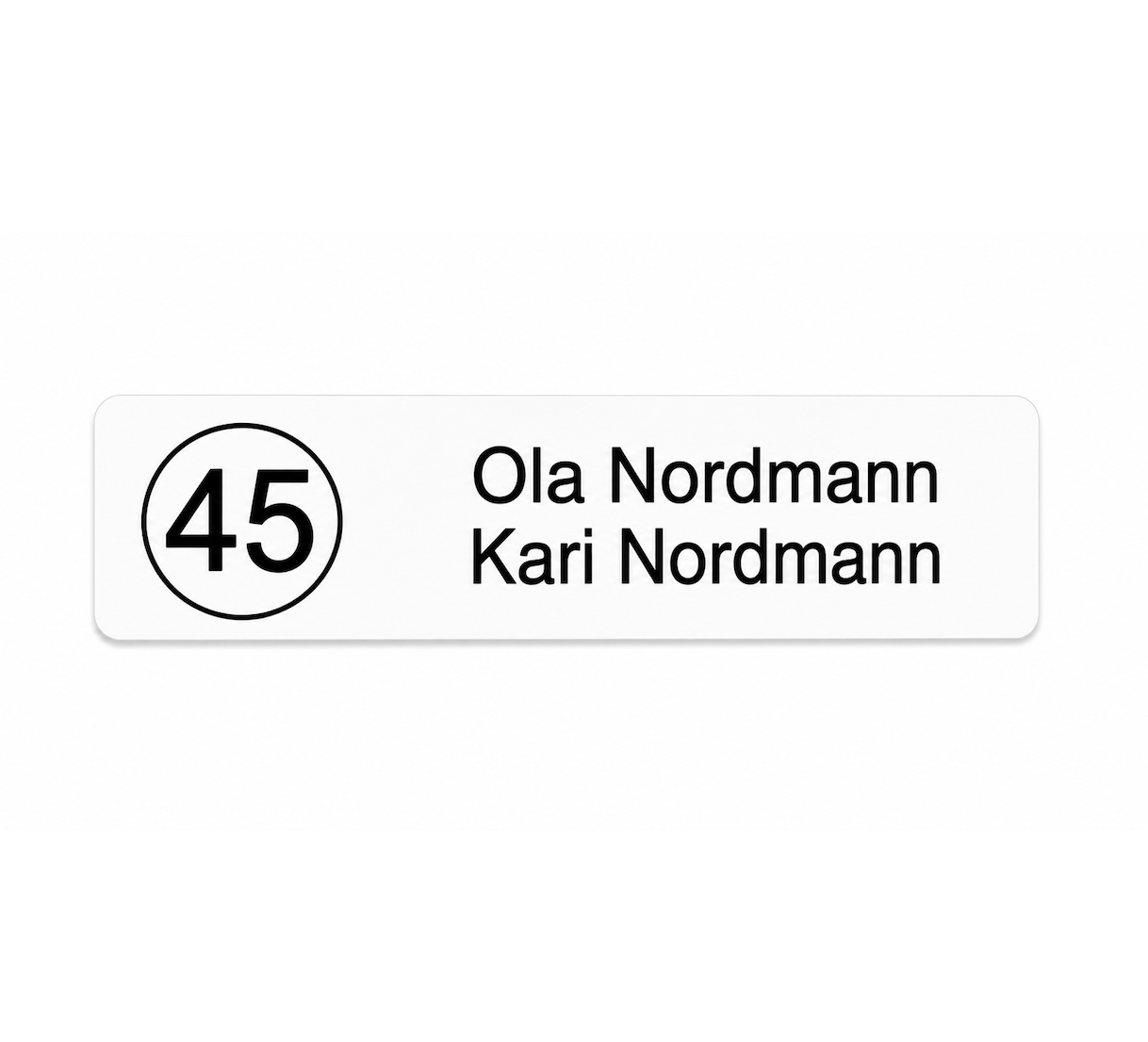 Dørskilt - Husnummer med sirkel