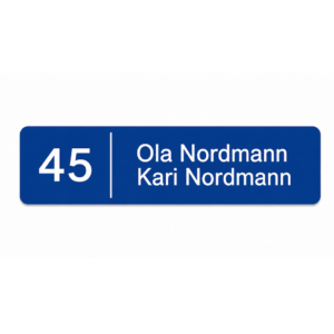 Alternative view of Dørskilt - Husnummer med linje