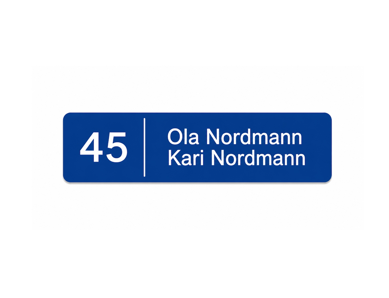 Dørskilt - Husnummer med linje - Bilde 2