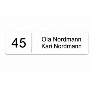 Dørskilt - Husnummer med linje