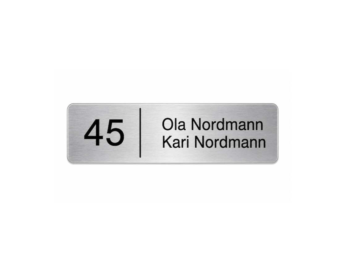 Dørskilt - Husnummer med linje - Bilde 4