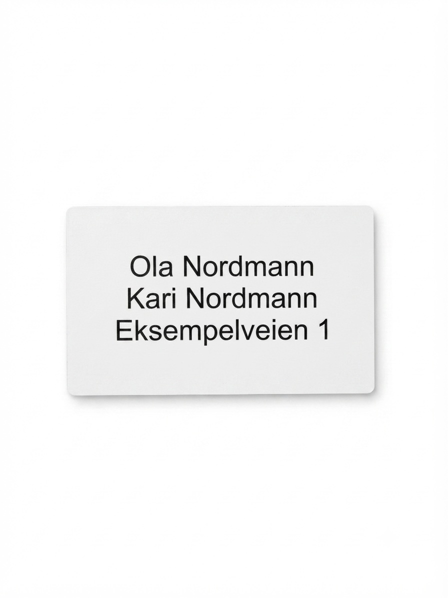 Stort Postkasseskilt 89x54mm